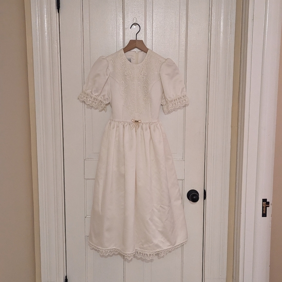 Vintage Jessica McClintock white baptism or flower girl dress size 12
